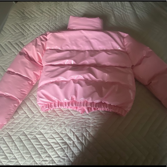 Light Pink Shiny Puffer Jacket - Picture 3 of 3